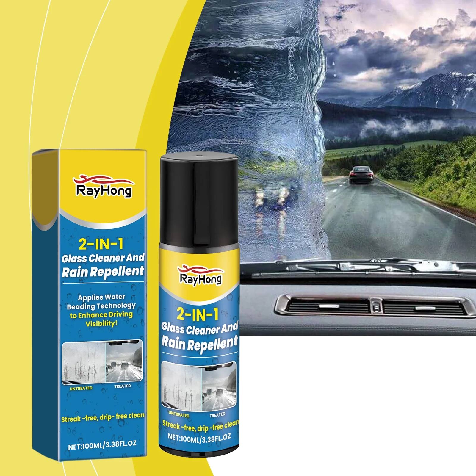 RayHong 2-en-1 Nettoyant Vitre & Répulsif Pluie